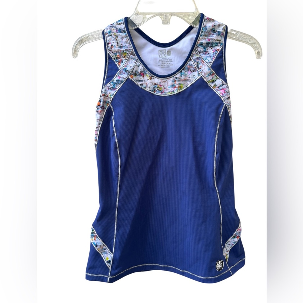 DeSoto Women’s Small Tri Cycling Jersey Top Forza Riviera Blue Three Pockets
